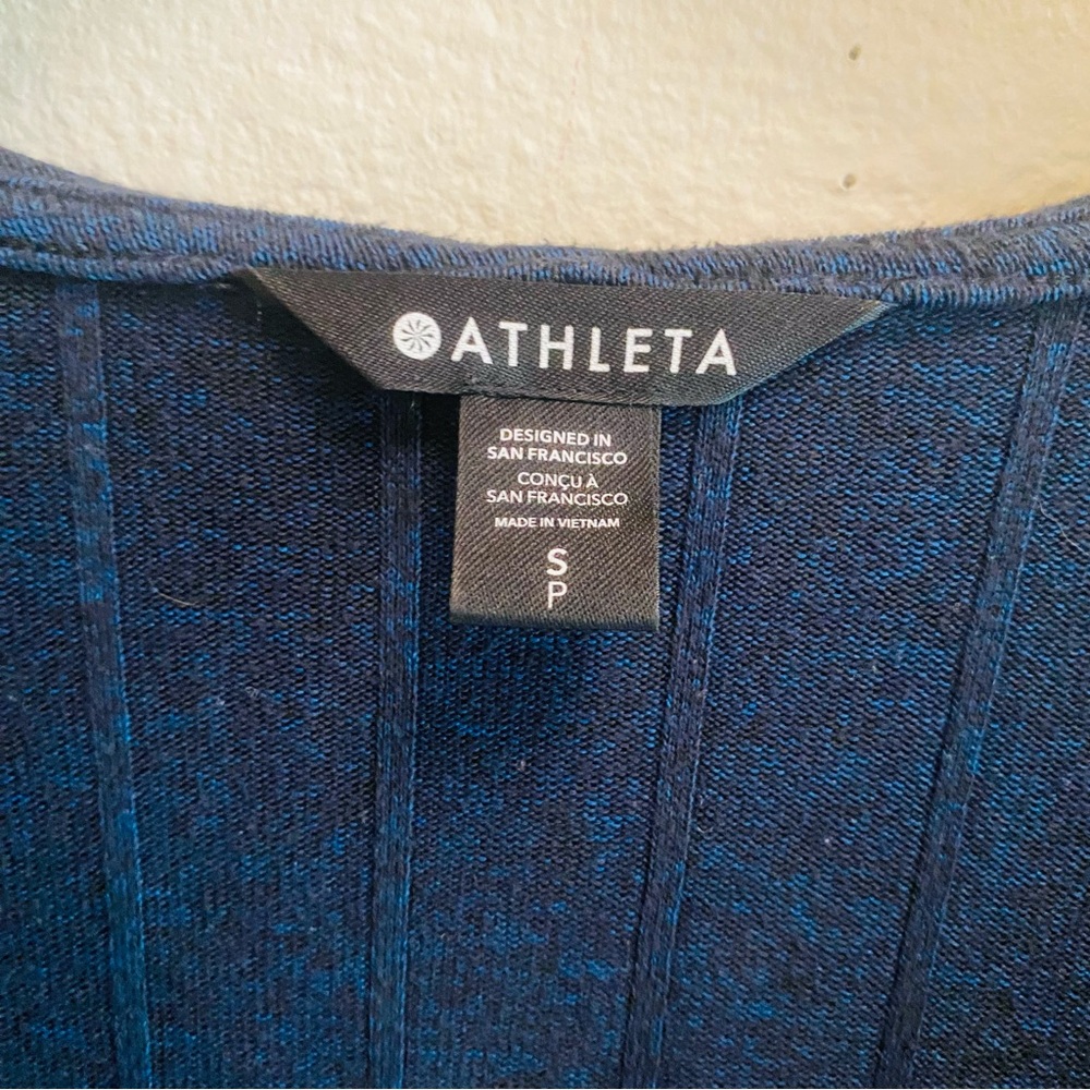 Athleta Harmony Pose Cropped Hoodie Dark Sardinia Blue Small - Picture 7 of 9
